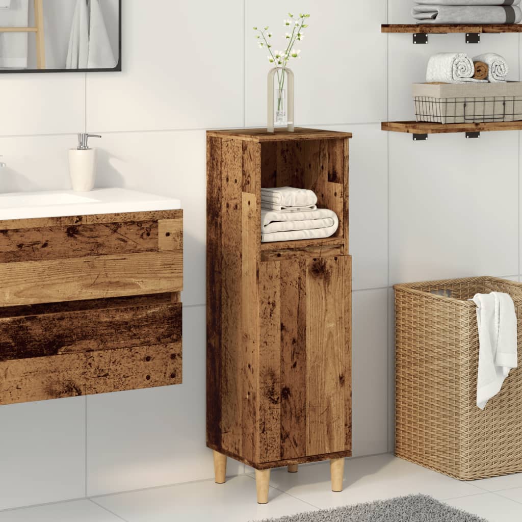 HKH Mueble de baño de madera envejecida - 30x30x100 cm