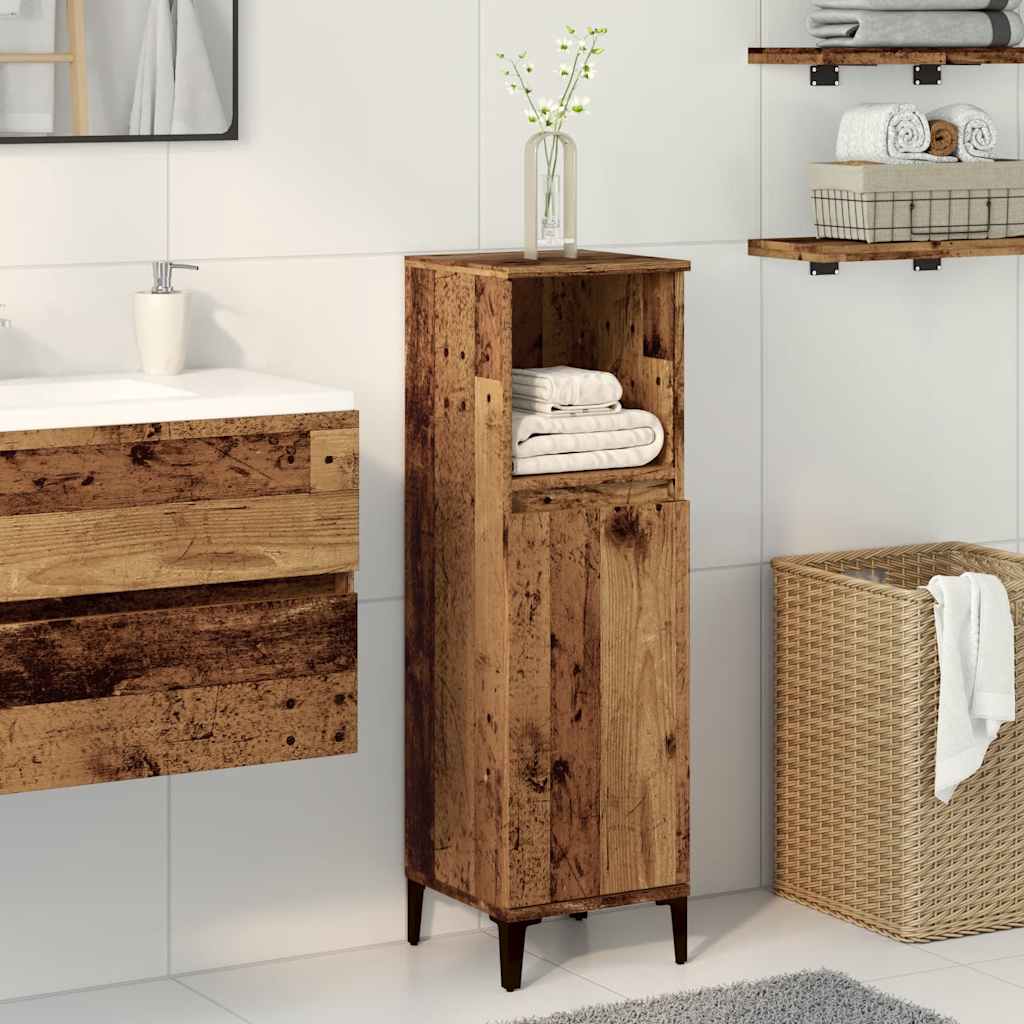 HKH Mueble de baño de madera envejecida - 30x30x100 cm