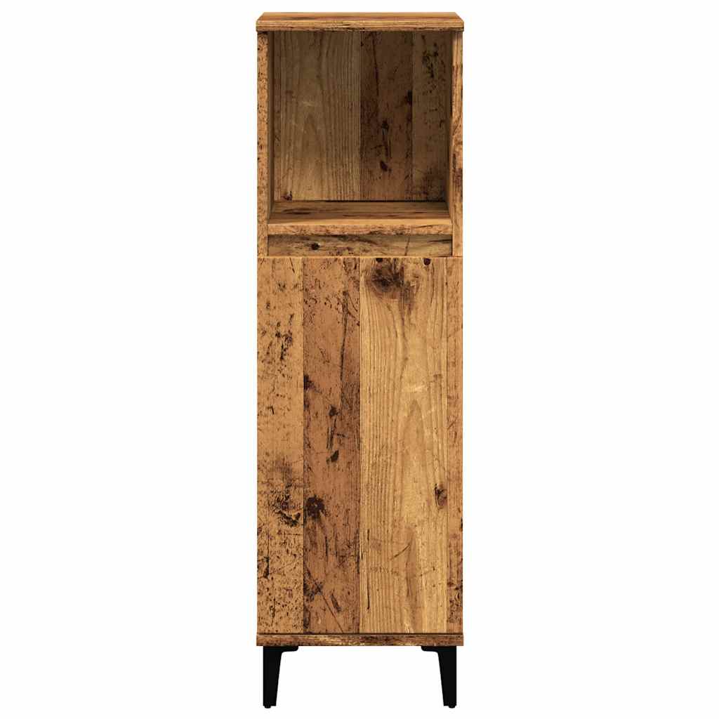 HKH Mueble de baño de madera envejecida - 30x30x100 cm
