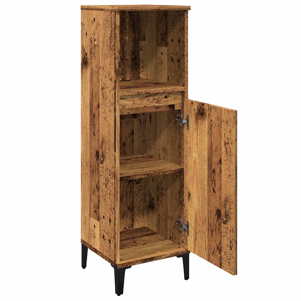 HKH Mueble de baño de madera envejecida - 30x30x100 cm