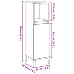 HKH Mueble de baño de madera envejecida - 30x30x100 cm