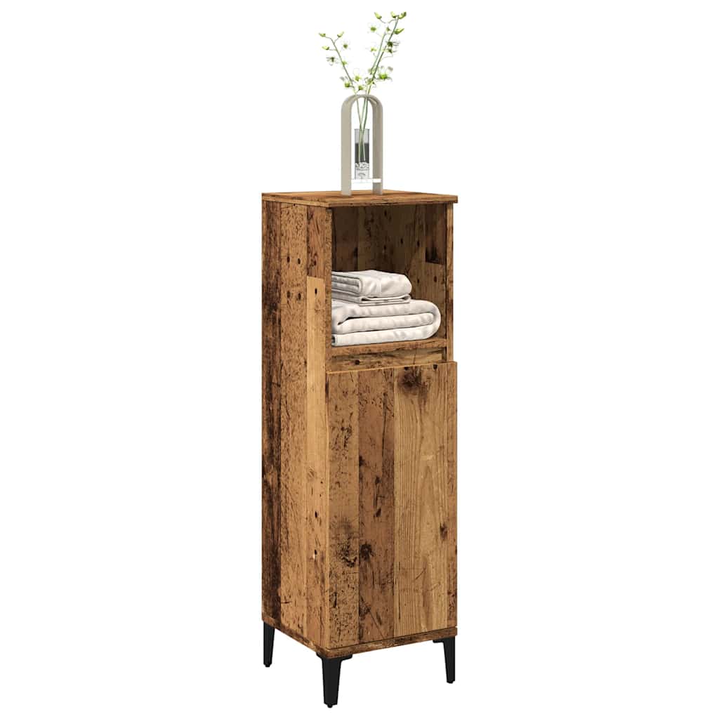 HKH Mueble de baño de madera envejecida - 30x30x100 cm