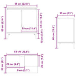 HKH Mueble para Lavabo en Madera Vieja - 58x33x60 Cm