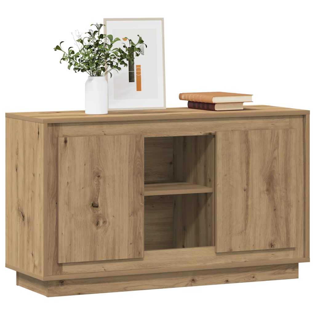 Aparador Clásico HKH en derivados de Madera, Acero 102 X 35 X 60 Cm - Roble Artesanal