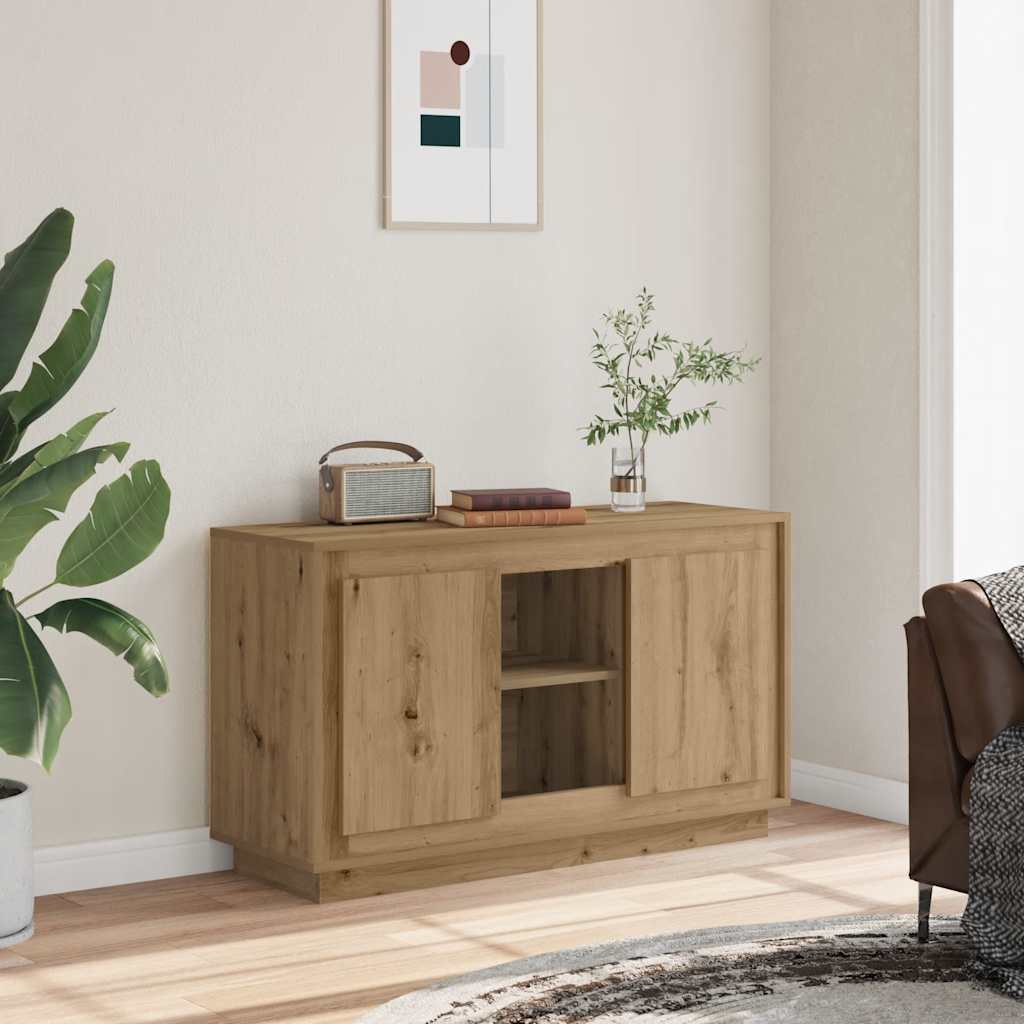 Aparador Clásico HKH en derivados de Madera, Acero 102 X 35 X 60 Cm - Roble Artesanal