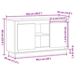 HKH Aparador Clásico en Madera de Ingeniería, Acero 102 X 35 X 55 Cm - Roble Artesanal