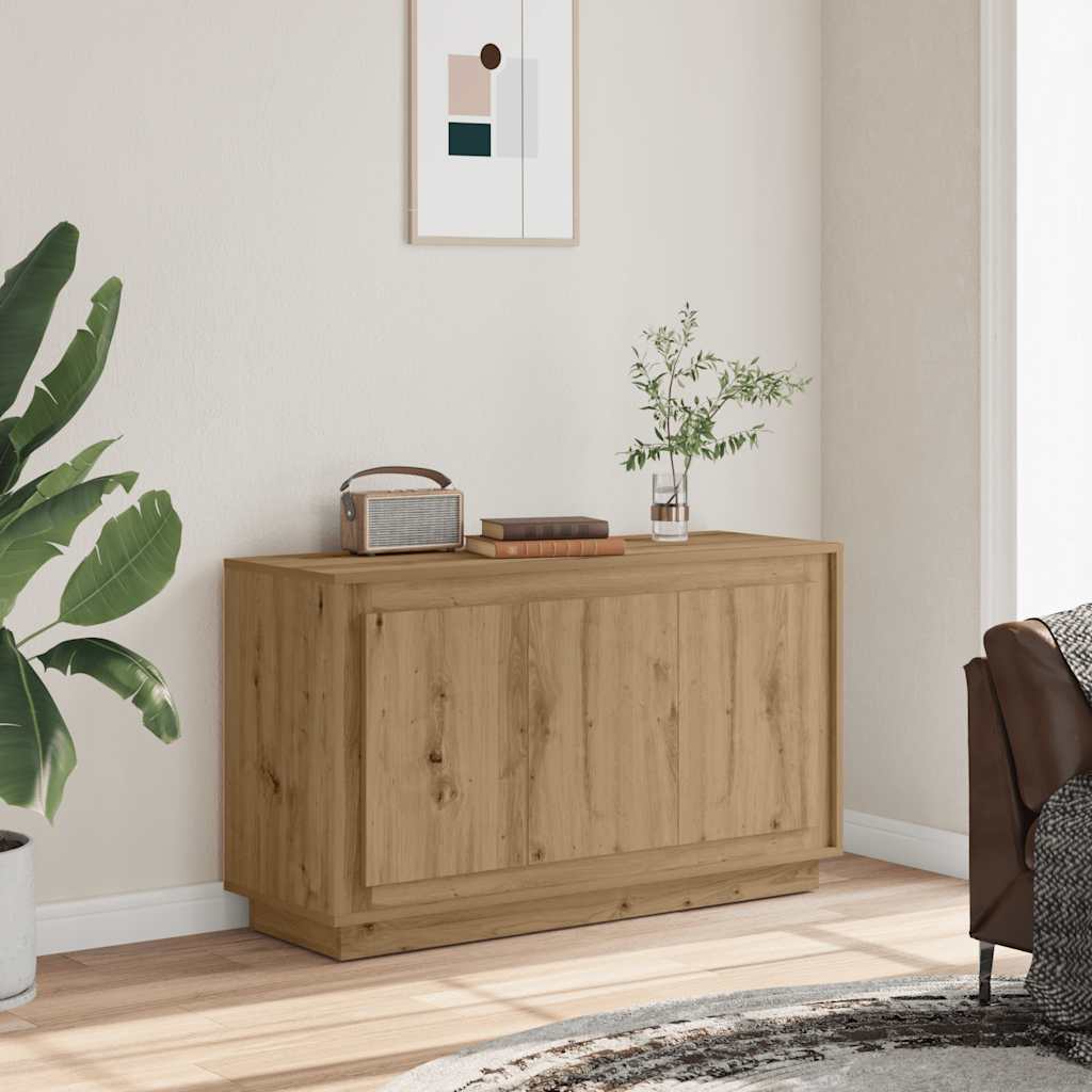 HKH Aparador Clásico en Madera de Ingeniería, Acero 102 X 35 X 55 Cm - Roble Artesanal