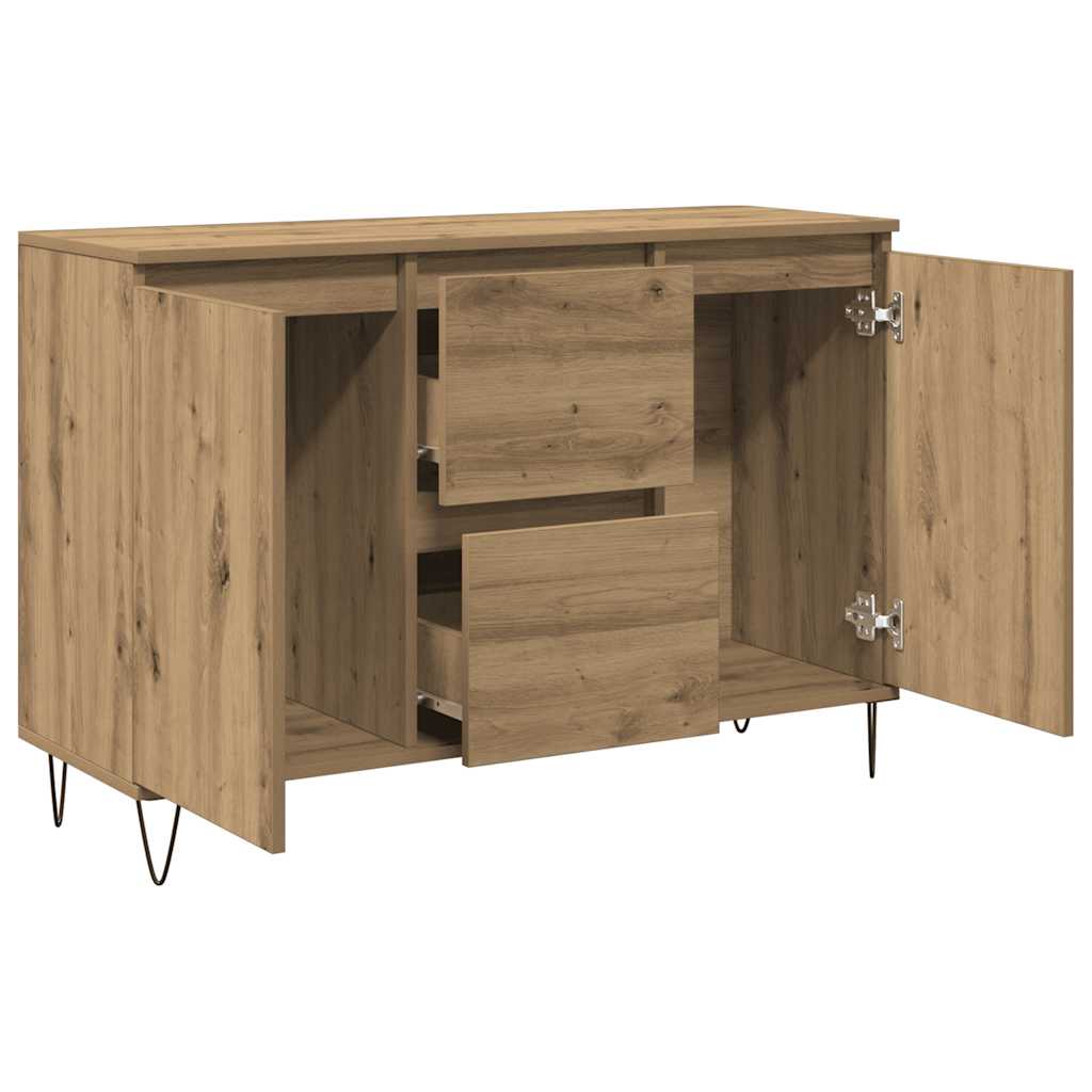 Aparador Moderno HKH en derivados de Madera, Hierro 101,5 X 35 X 70 Cm - Roble Artesanal