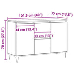 Aparador Moderno HKH en derivados de Madera, Hierro 101,5 X 35 X 70 Cm - Roble Artesanal