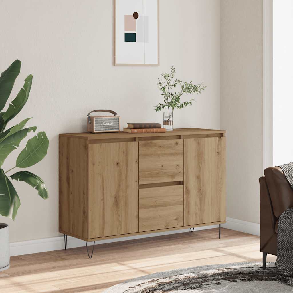 Aparador Moderno HKH en derivados de Madera, Hierro 101,5 X 35 X 70 Cm - Roble Artesanal