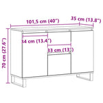 Aparador Moderno HKH en derivados de Madera, Hierro 101,5 X 35 X 70 Cm - Roble Artesanal