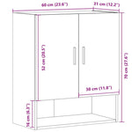 HKH Armario de Pared en Madera Antigua - 60x31x70 Cm