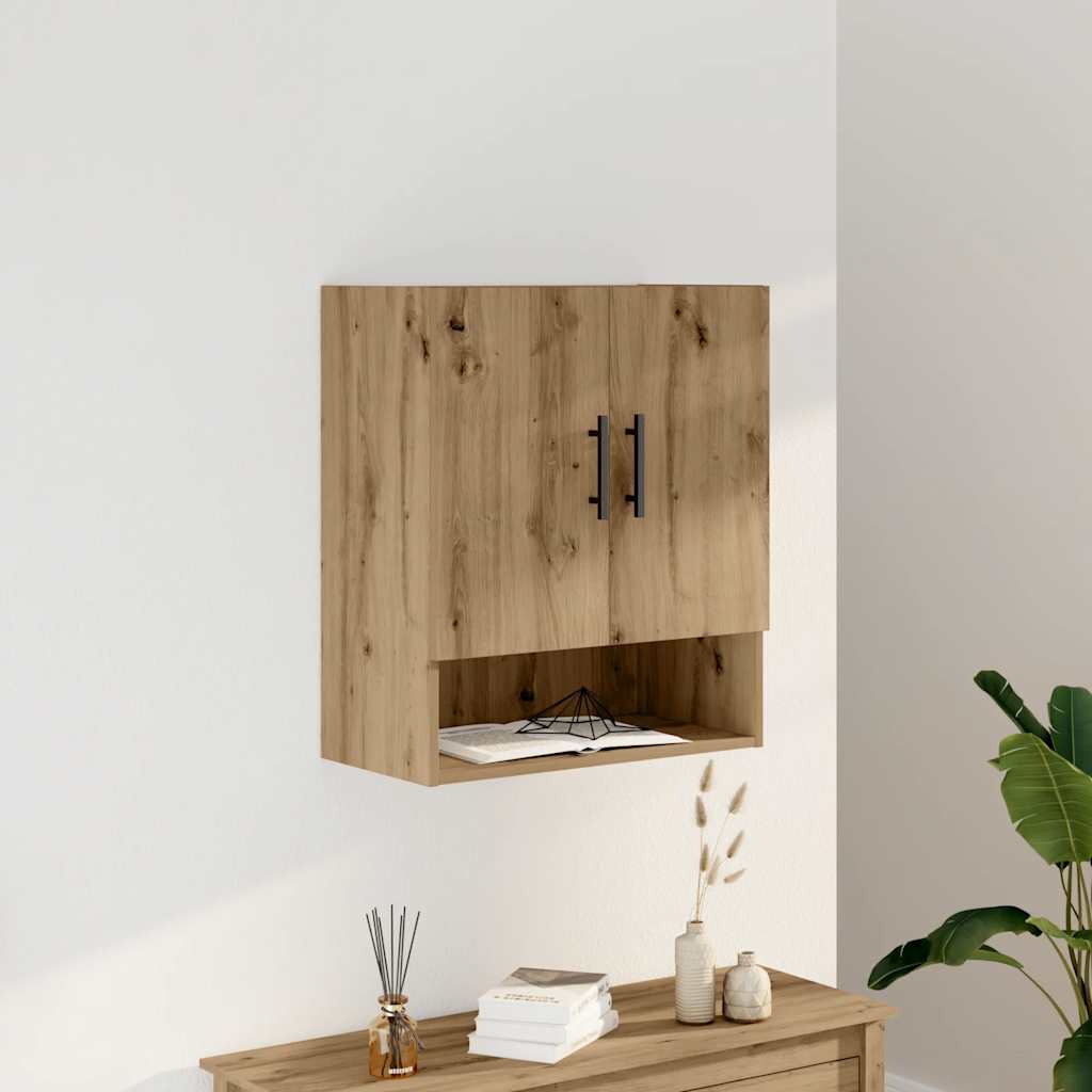 HKH Armario de pared de roble artesanal - 60x31x70 cm