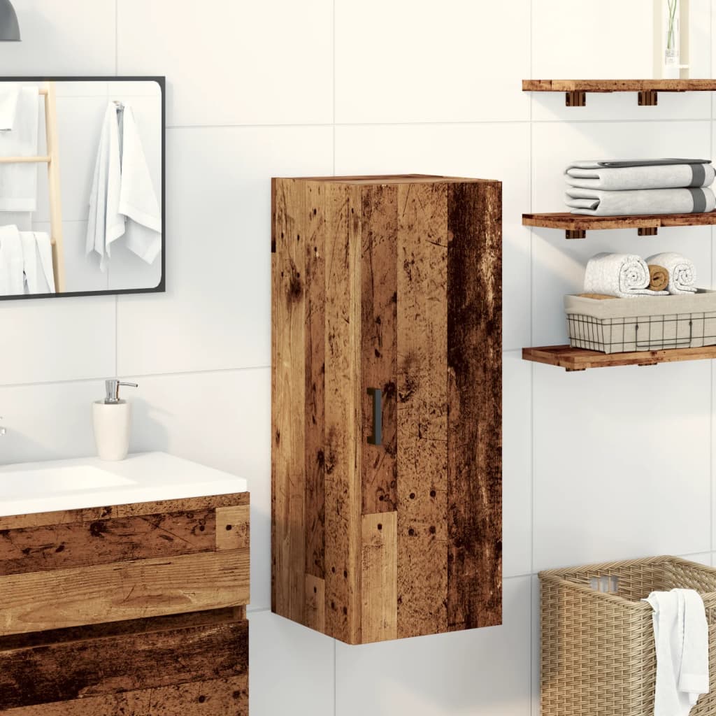 Armario de pared alto HKH de madera DM 34,5 X 34 X 90 Cm - Madera Vieja