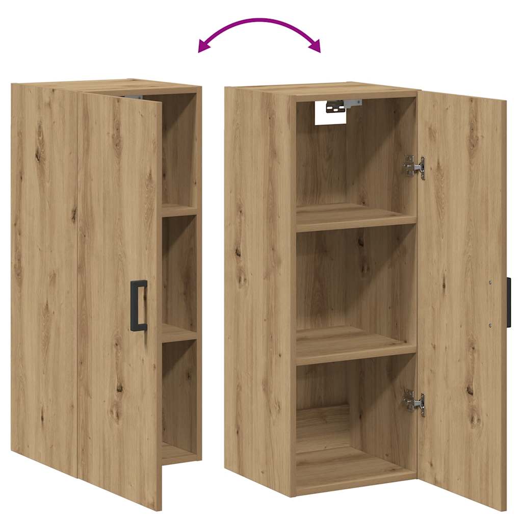 HKH Armario Alto de Pared en derivados de Madera 34,5 X 34 X 90 Cm - Roble Artesanal