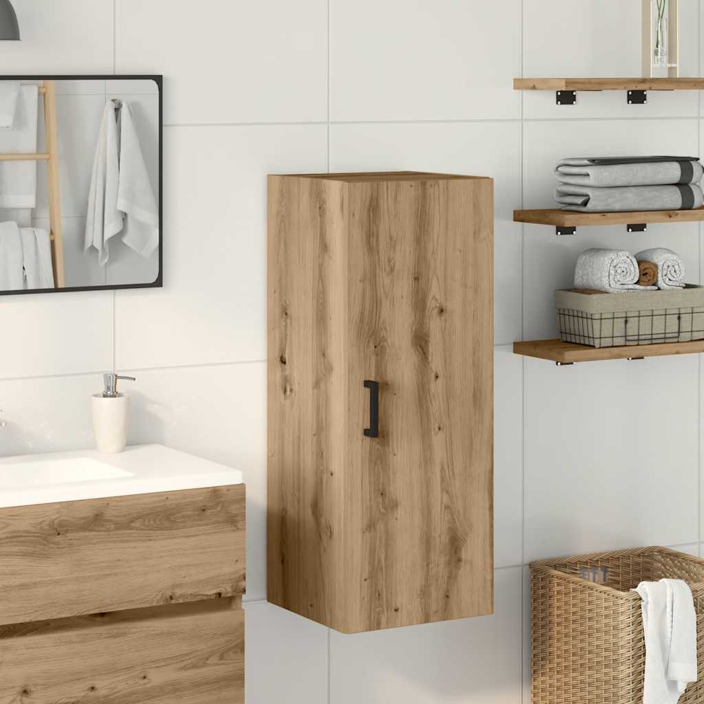 HKH Armario Alto de Pared en derivados de Madera 34,5 X 34 X 90 Cm - Roble Artesanal