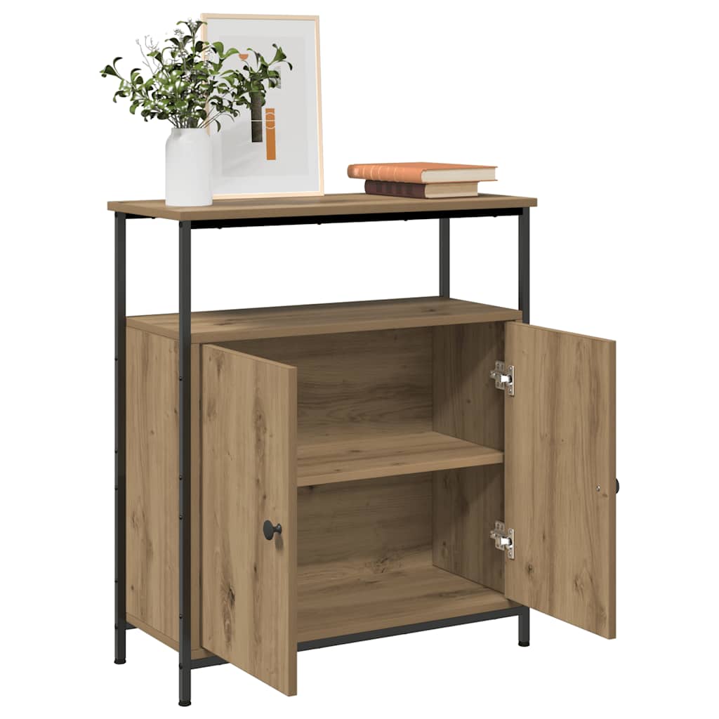 Aparador Clásico HKH de Madera, Acero 70 x 30 x 80 cm - Roble Artesanal