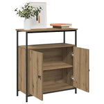 Aparador Clásico HKH de Madera, Acero 70 x 30 x 80 cm - Roble Artesanal
