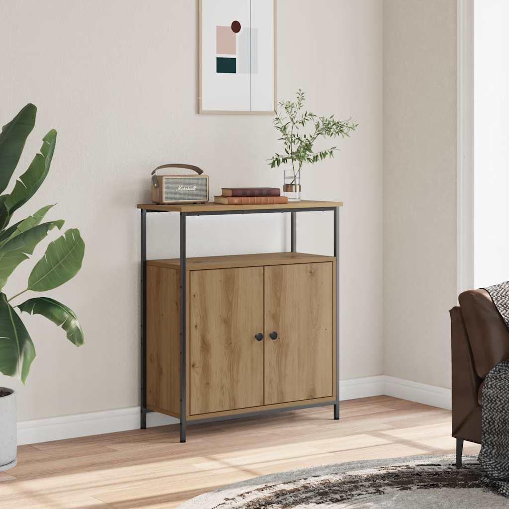 Aparador Clásico HKH de Madera, Acero 70 x 30 x 80 cm - Roble Artesanal