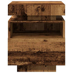 HKH Mesa de Cabeceira com Luzes Led Madeira Velha