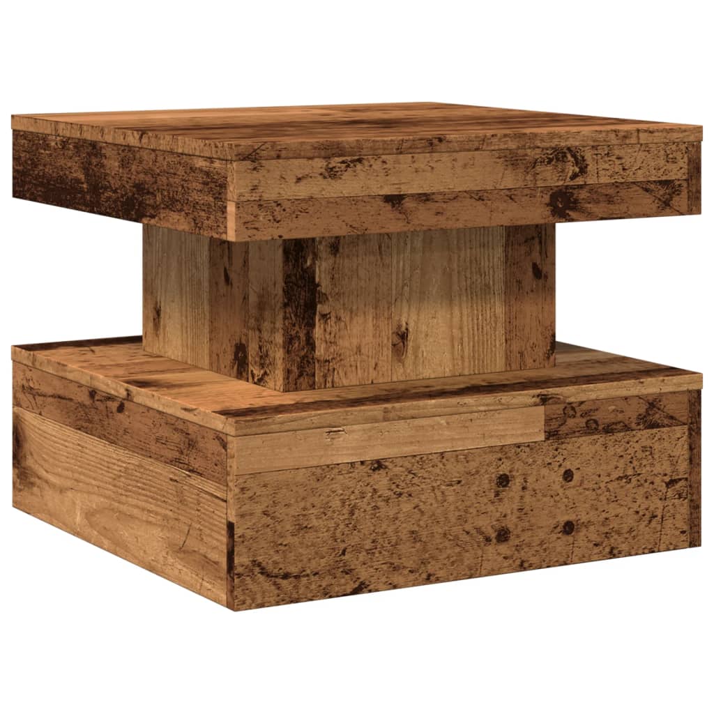 Mesa de centro HKH con luces LED en madera envejecida