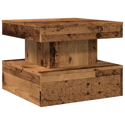 Mesa de centro HKH con luces LED en madera envejecida