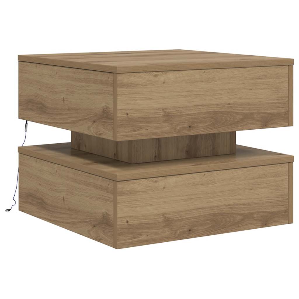 Mesa de Centro HKH con Luces Led Roble Artesano