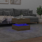 HKH Mesa de Centro com Luzes Led Carvalho Artisiano