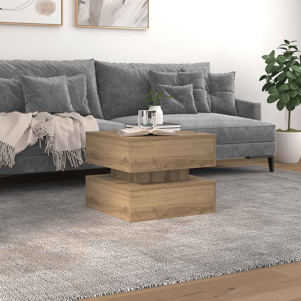 Mesa de Centro HKH con Luces Led Roble Artesano