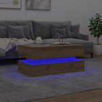 HKH Mesa de Centro com Luzes Led Carvalho Artisiano