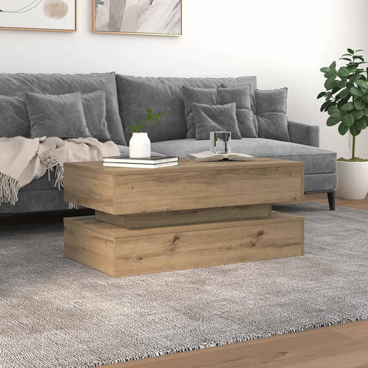 Mesa de Centro HKH con Luces Led Roble Artesano