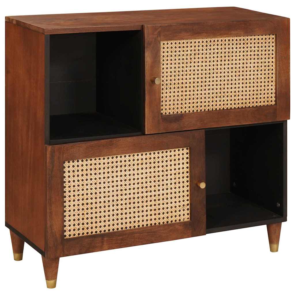 Aparador moderno HKH de madera maciza de mango en marrón con 2 puertas