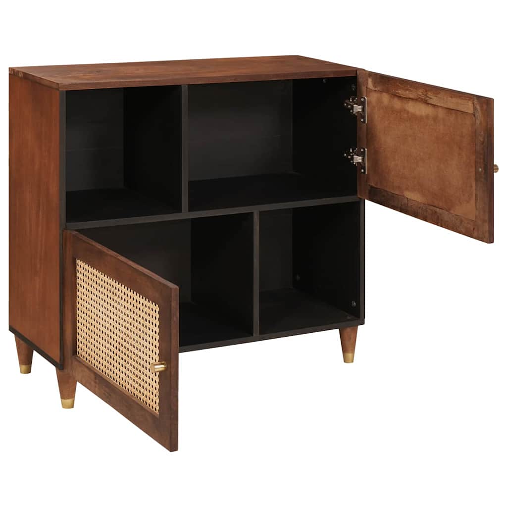 Aparador moderno HKH de madera maciza de mango en marrón con 2 puertas