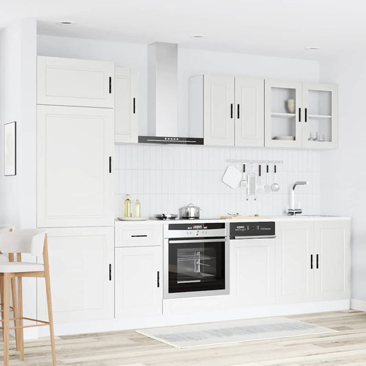HKH Armário 8 Peças de Cozinha Conjunto Porto - Branco