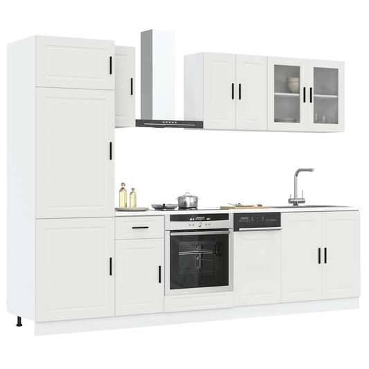 HKH Armário 8 Peças de Cozinha Conjunto Porto - Branco