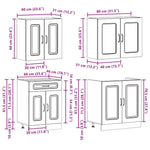 HKH Armário 4 Peças de Cozinha Conjunto Kalmar - Branco