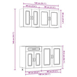 HKH Armário 4 Peças de Cozinha Conjunto Kalmar - Branco