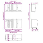 HKH Armario 4 Piezas de Cocina Conjunto Oporto - Blanco