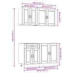 HKH Armario 4 Piezas de Cocina Conjunto Oporto - Blanco