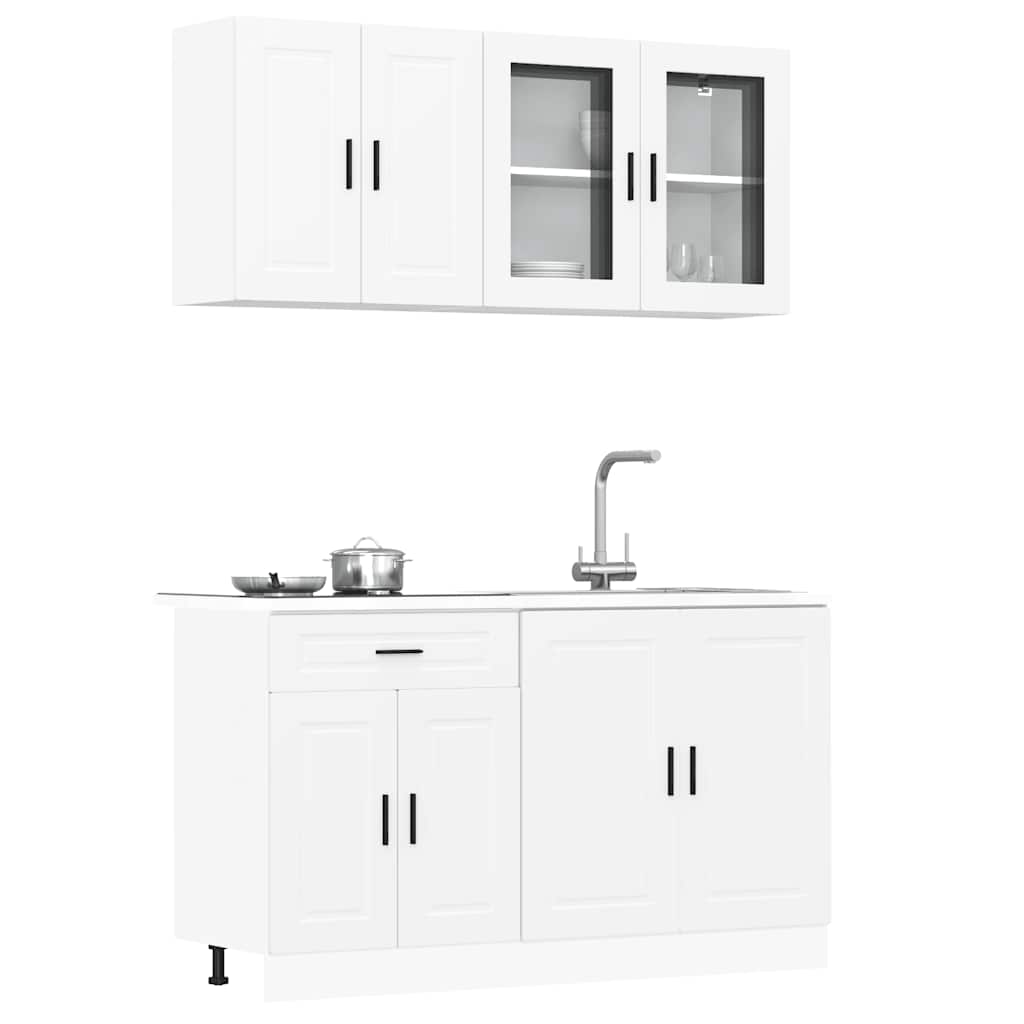 HKH Armario 4 Piezas de Cocina Conjunto Oporto - Blanco