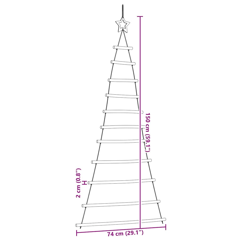 HKH Árvore de Natal Suspensa com Estrela no Topo - Natural