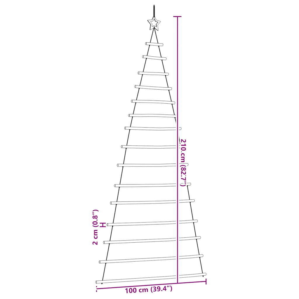 HKH Árvore de Natal Suspensa com Estrela no Topo - Natural