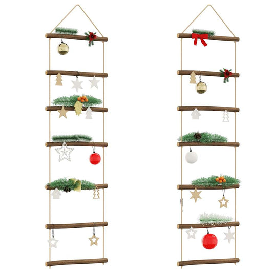 HKH Conjunto de 2 Decorações de Parede em Forma de Escada - Ramo Natural