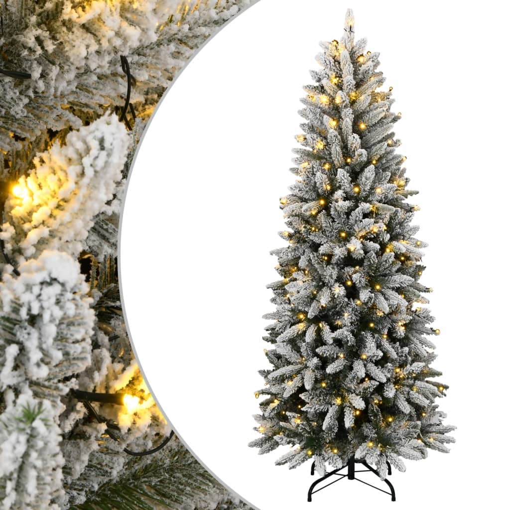 HKH Árvore Natal Artificial com 300 Luzes LED e Flocos de Neve
