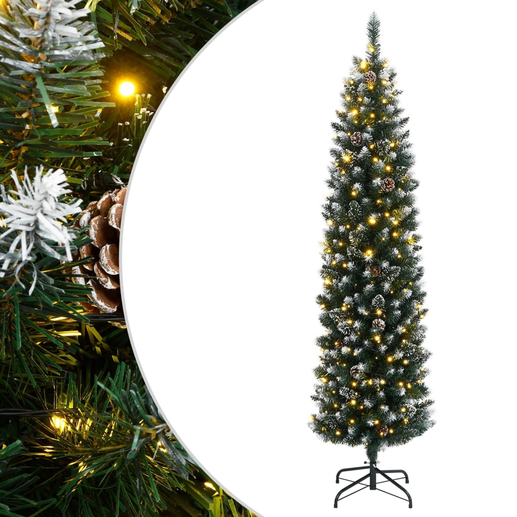 HKH Árvore de Natal Artificial Fina com 300 Luzes LED