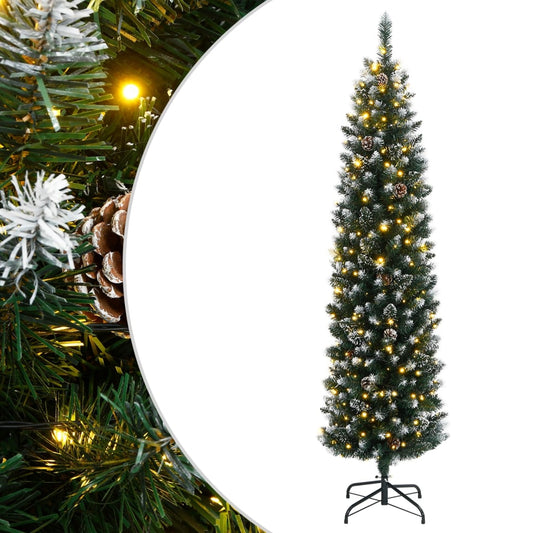 HKH Árvore de Natal Artificial Fina com 300 Luzes LED