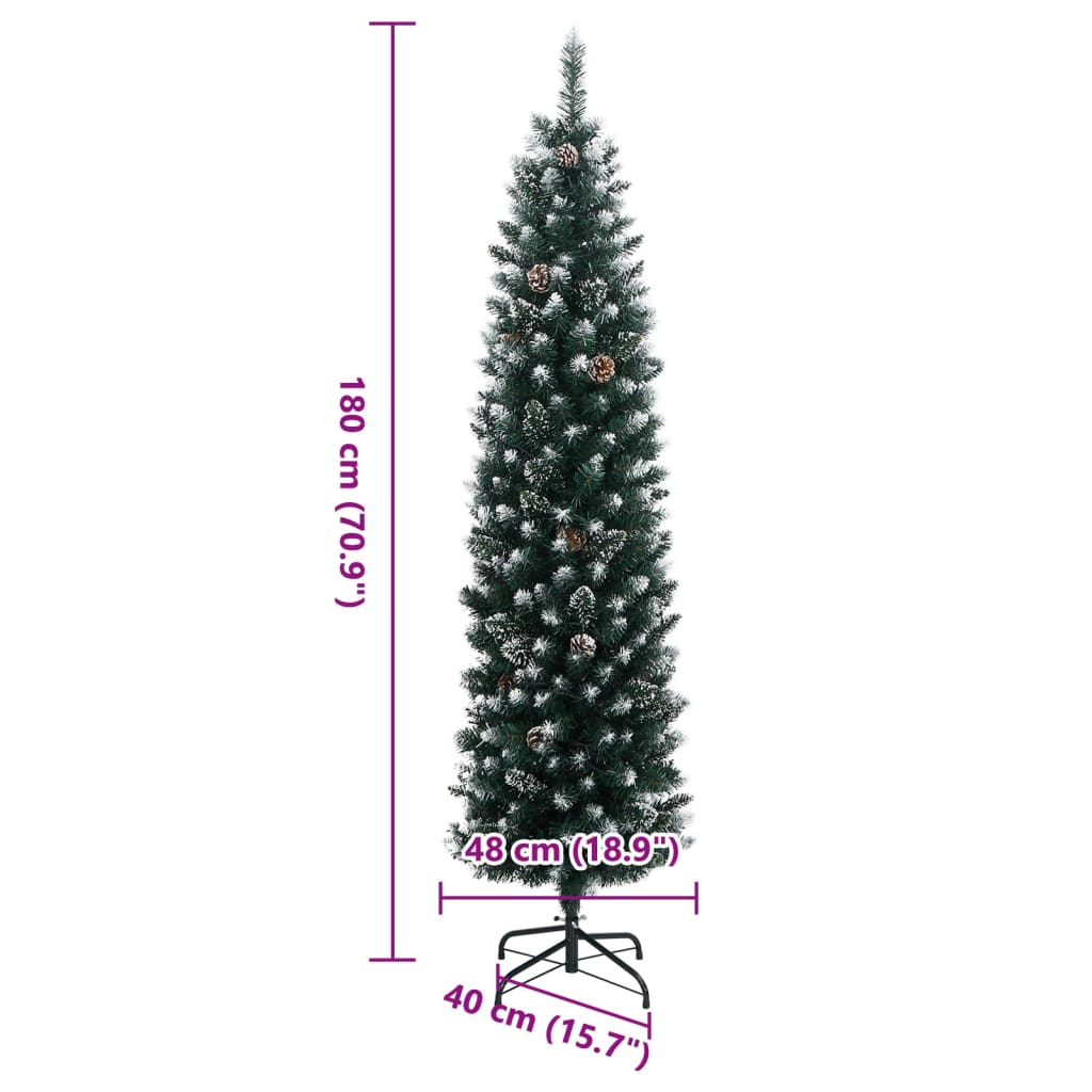 HKH Árvore de Natal Artificial Fina com 300 Luzes LED