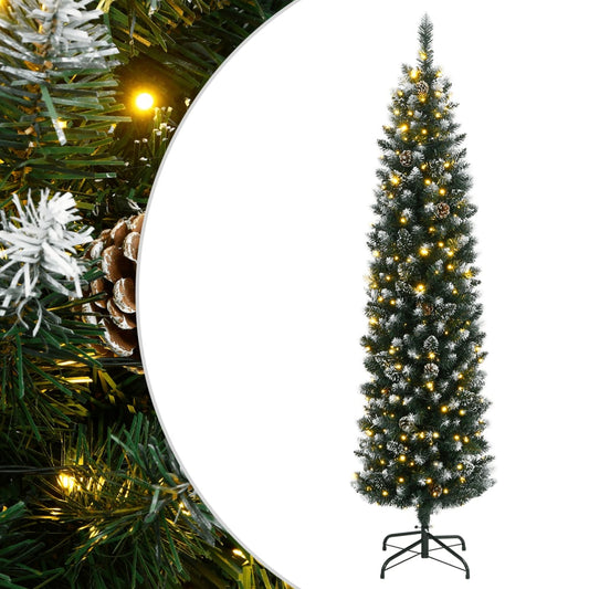 HKH Árvore de Natal Artificial Fina com 300 Luzes LED