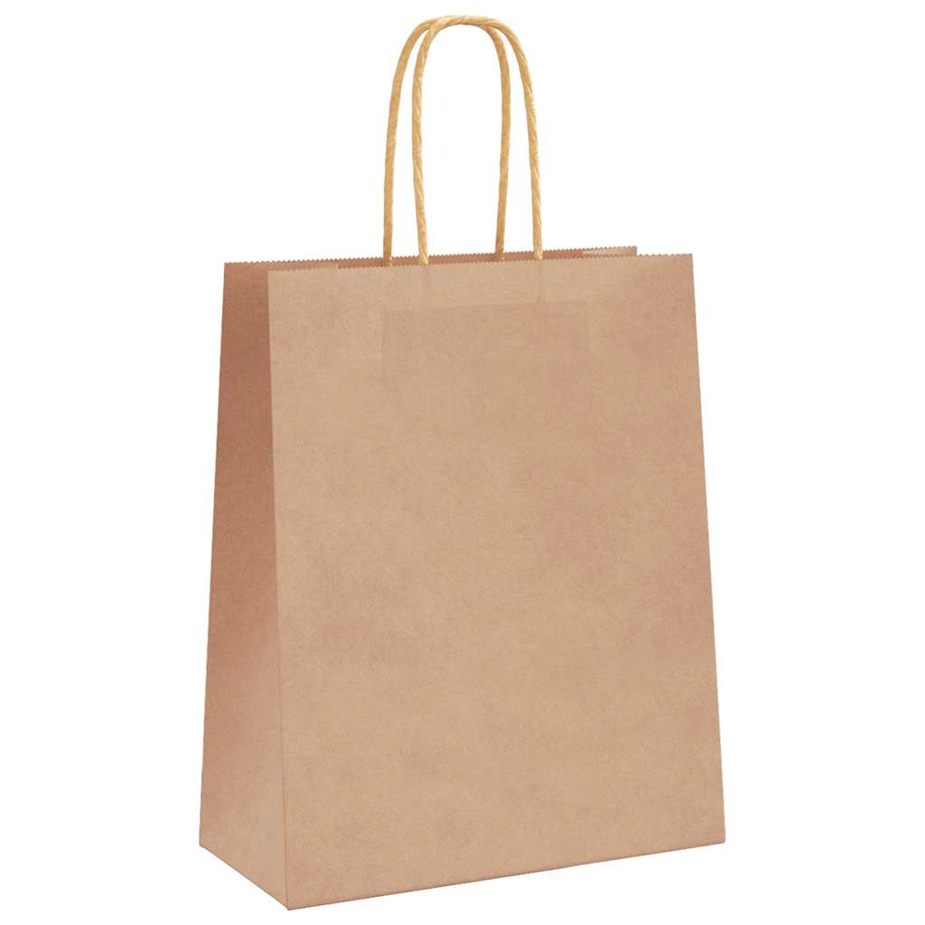 Bolsas de Papel HKH 50 Unidades con Asas - Marrón - 18x8x22 cm