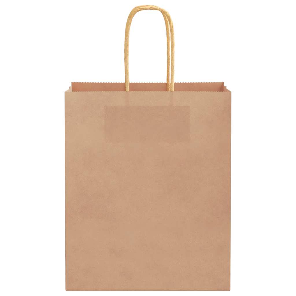 Bolsas de Papel HKH 50 Unidades con Asas - Marrón - 18x8x22 cm